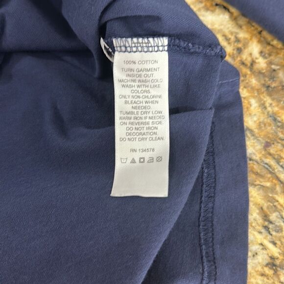 Vineyard Vines Navy Blue Cotton Christmas Long Sleeve Top Size M - Picture 4 of 7